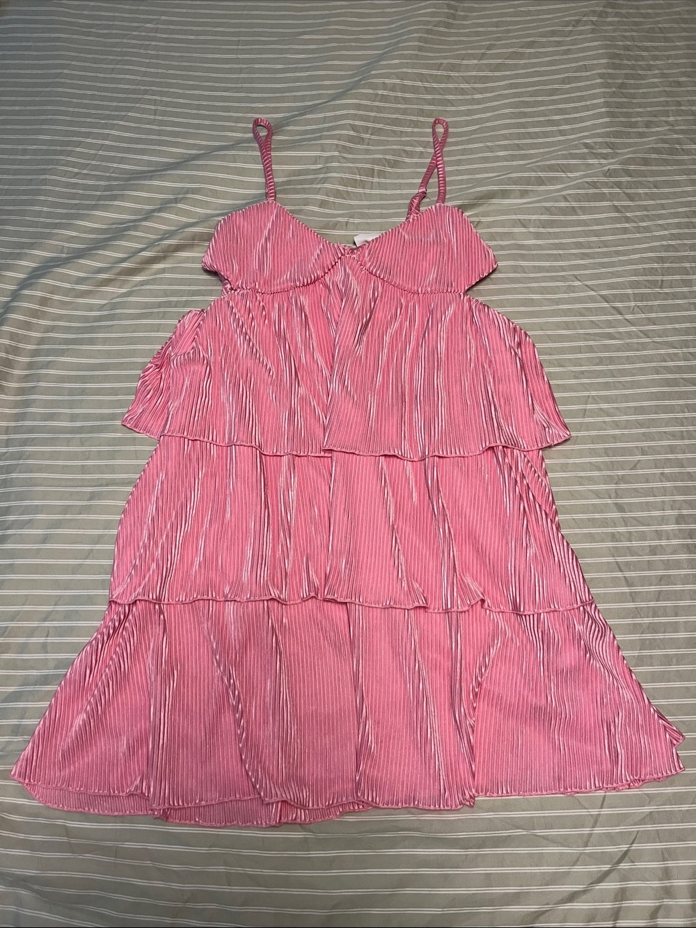 Ruffled pink mini dress